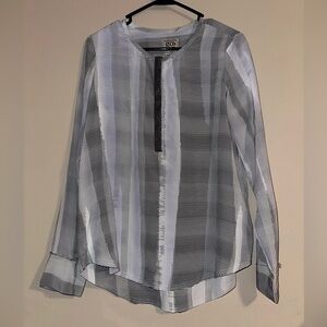 GO by GoSILK Black , White & blue Metallic Detail S